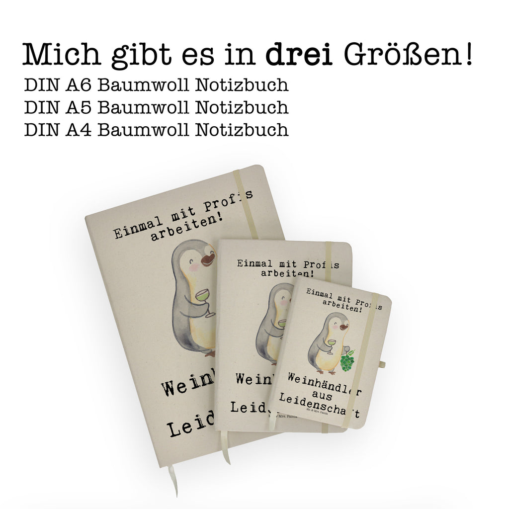 DIN A4 Baumwoll Notizbuch Weinhändler aus Leidenschaft Notizen, Eintragebuch, Tagebuch, Notizblock, Adressbuch, Journal, Kladde, Skizzenbuch, Notizheft, Schreibbuch, Schreibheft, Beruf, Ausbildung, Jubiläum, Abschied, Rente, Kollege, Kollegin, Geschenk, Schenken, Arbeitskollege, Mitarbeiter, Firma, Danke, Dankeschön