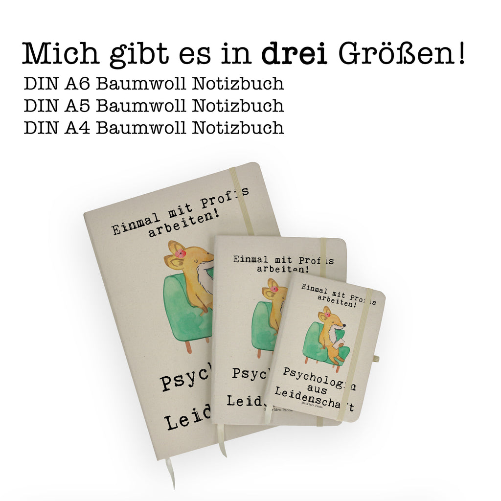 DIN A4 Baumwoll Notizbuch Psychologin aus Leidenschaft Notizen, Eintragebuch, Tagebuch, Notizblock, Adressbuch, Journal, Kladde, Skizzenbuch, Notizheft, Schreibbuch, Schreibheft, Beruf, Ausbildung, Jubiläum, Abschied, Rente, Kollege, Kollegin, Geschenk, Schenken, Arbeitskollege, Mitarbeiter, Firma, Danke, Dankeschön