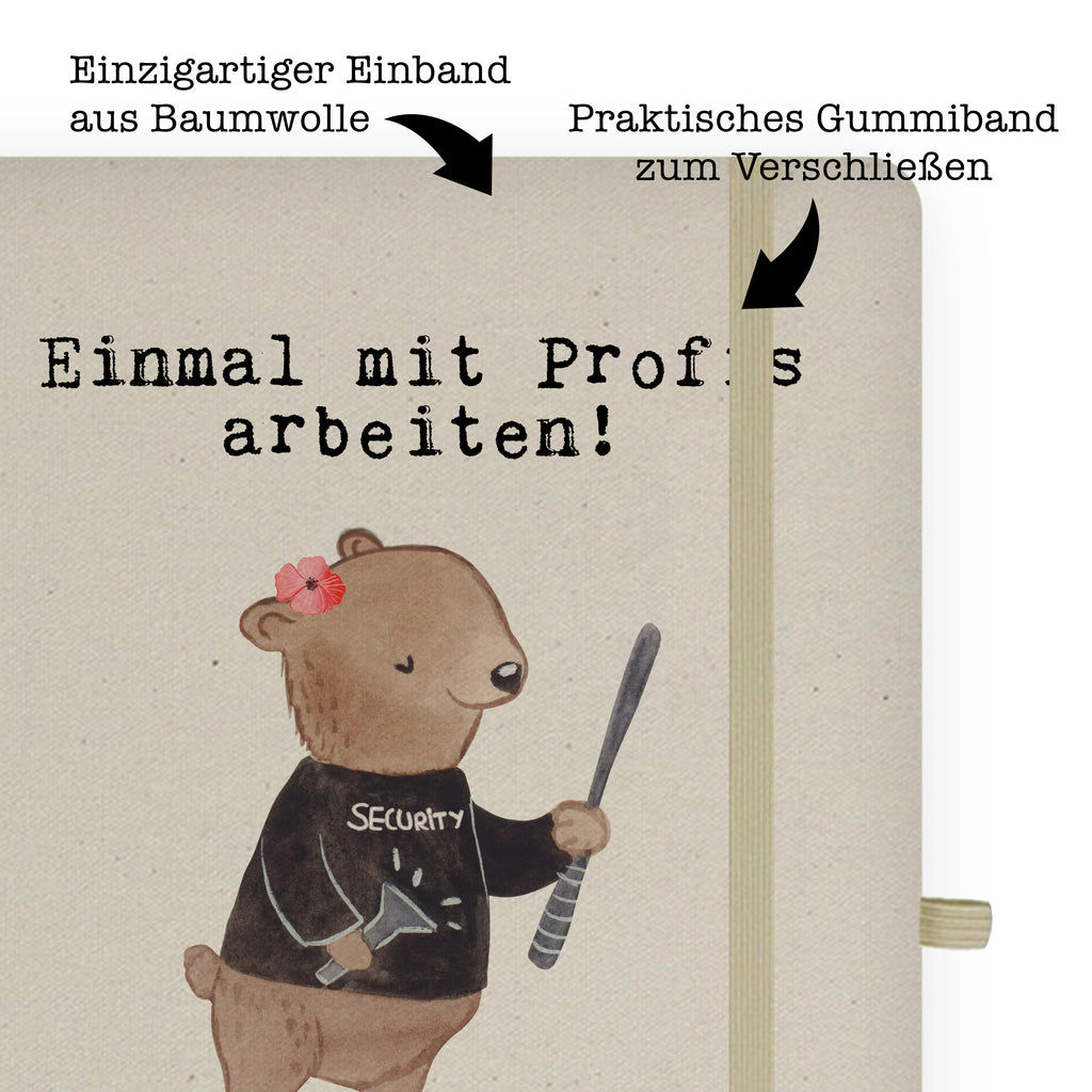 DIN A4 Baumwoll Notizbuch Security Mitarbeiterin aus Leidenschaft Notizen, Eintragebuch, Tagebuch, Notizblock, Adressbuch, Journal, Kladde, Skizzenbuch, Notizheft, Schreibbuch, Schreibheft, Beruf, Ausbildung, Jubiläum, Abschied, Rente, Kollege, Kollegin, Geschenk, Schenken, Arbeitskollege, Mitarbeiter, Firma, Danke, Dankeschön