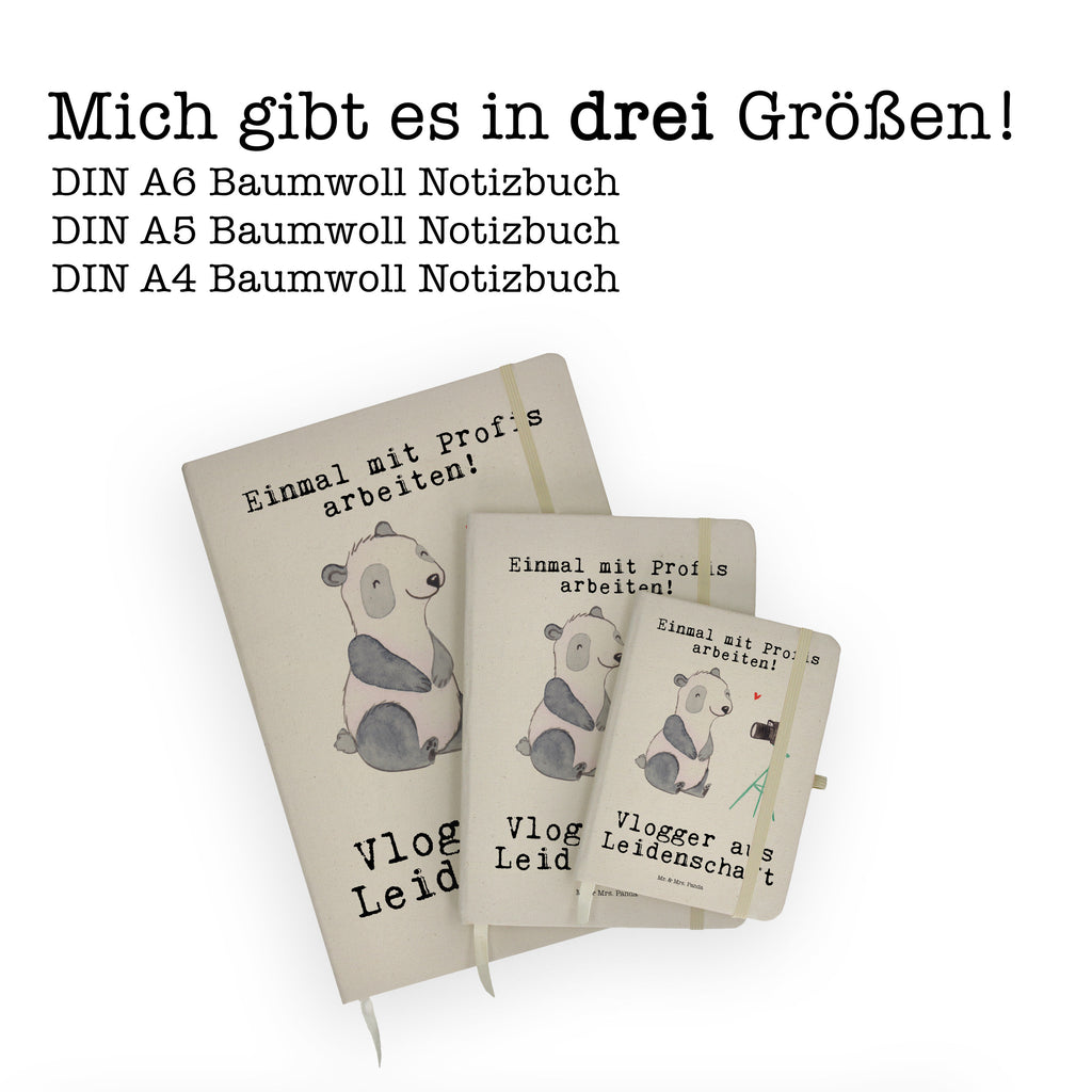 DIN A4 Baumwoll Notizbuch Vlogger aus Leidenschaft Notizen, Eintragebuch, Tagebuch, Notizblock, Adressbuch, Journal, Kladde, Skizzenbuch, Notizheft, Schreibbuch, Schreibheft, Beruf, Ausbildung, Jubiläum, Abschied, Rente, Kollege, Kollegin, Geschenk, Schenken, Arbeitskollege, Mitarbeiter, Firma, Danke, Dankeschön