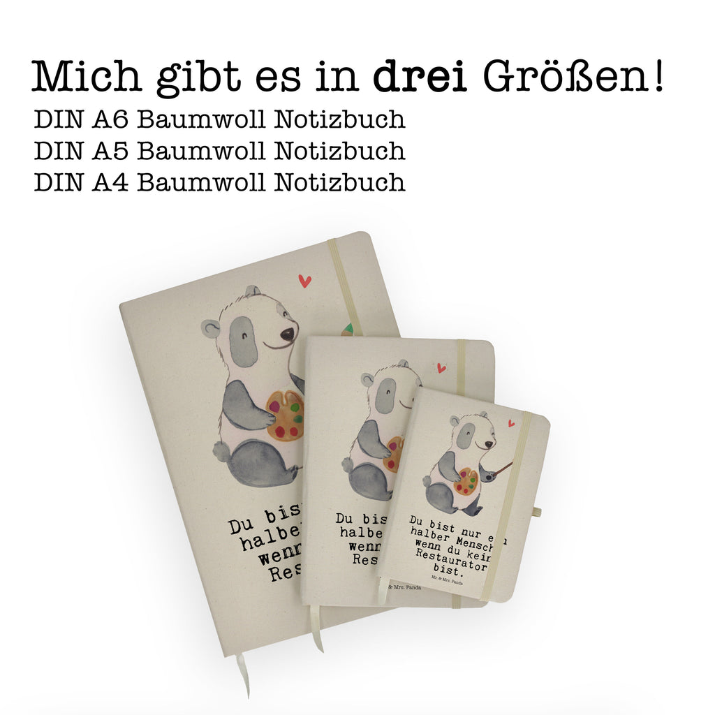 DIN A4 Baumwoll Notizbuch Restaurator mit Herz Notizen, Eintragebuch, Tagebuch, Notizblock, Adressbuch, Journal, Kladde, Skizzenbuch, Notizheft, Schreibbuch, Schreibheft, Beruf, Ausbildung, Jubiläum, Abschied, Rente, Kollege, Kollegin, Geschenk, Schenken, Arbeitskollege, Mitarbeiter, Firma, Danke, Dankeschön