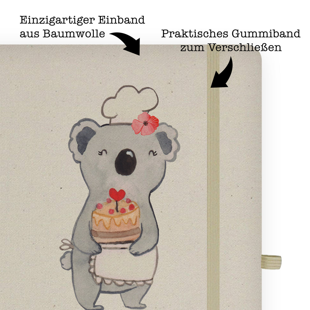 DIN A4 Baumwoll Notizbuch Konditorin mit Herz Notizen, Eintragebuch, Tagebuch, Notizblock, Adressbuch, Journal, Kladde, Skizzenbuch, Notizheft, Schreibbuch, Schreibheft, Beruf, Ausbildung, Jubiläum, Abschied, Rente, Kollege, Kollegin, Geschenk, Schenken, Arbeitskollege, Mitarbeiter, Firma, Danke, Dankeschön, Konditorin, Kuchenbäckerin, Patissierin, Confiseurin, Bäckerin