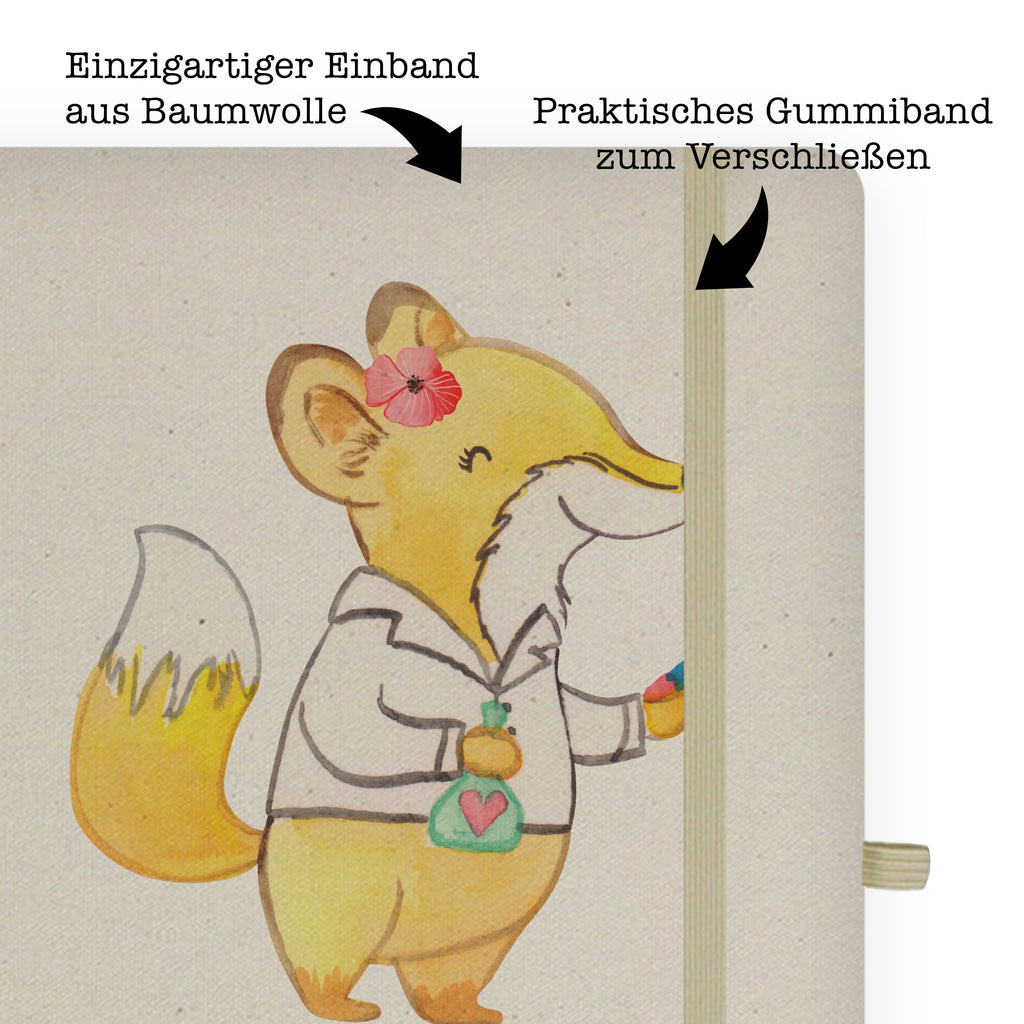 DIN A4 Baumwoll Notizbuch Apothekerin mit Herz