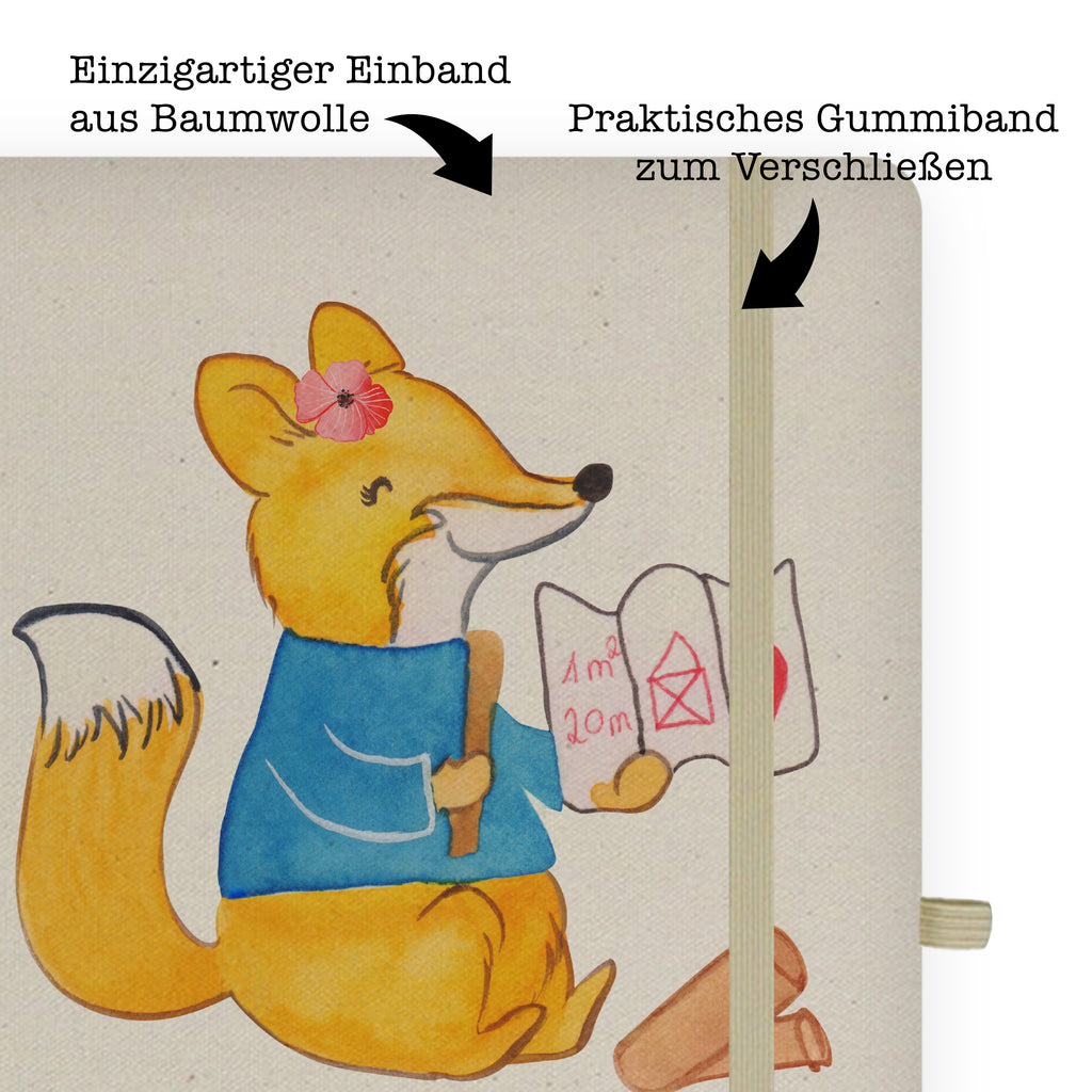 DIN A4 Baumwoll Notizbuch Assistentin für Innenarchitektur mit Herz
