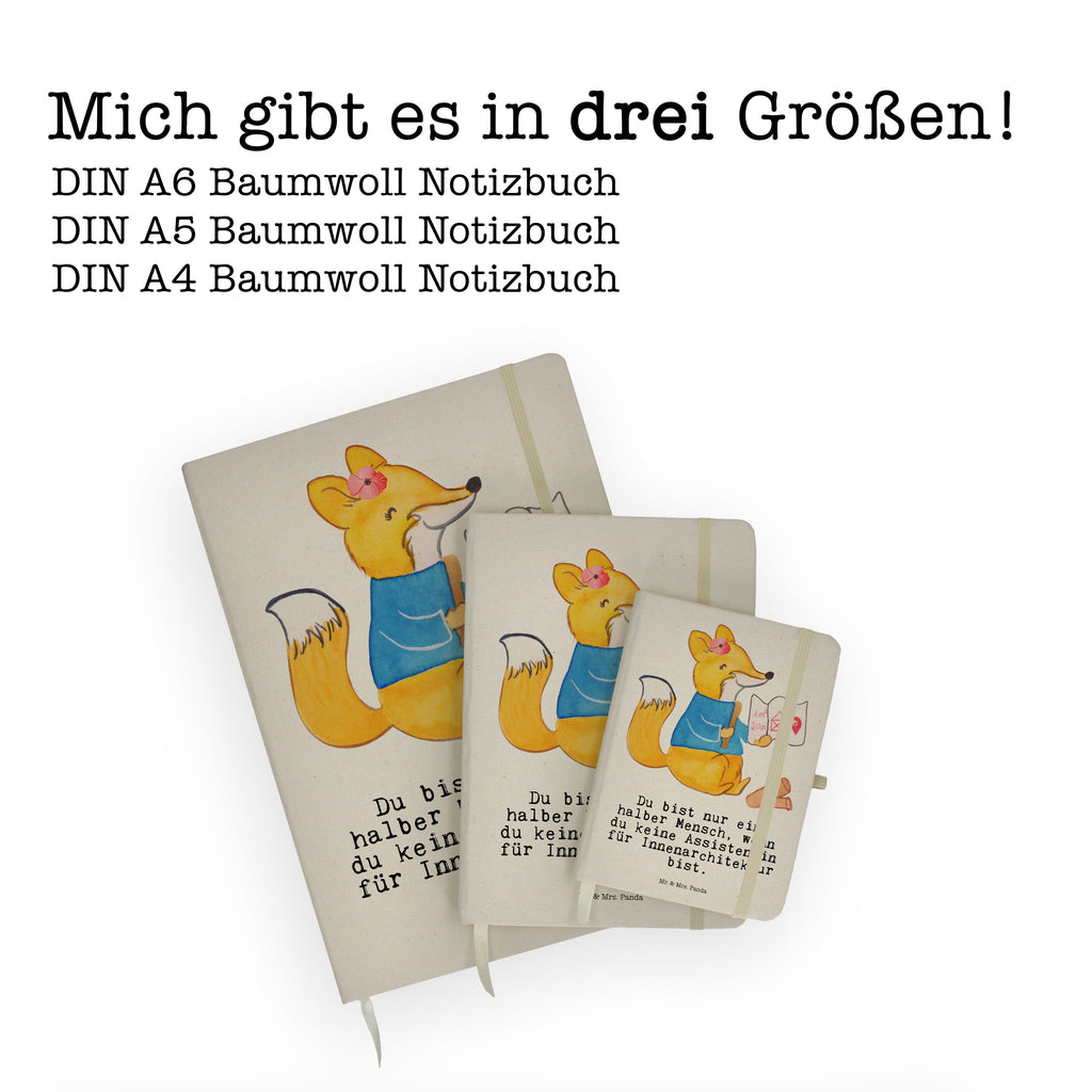 DIN A4 Baumwoll Notizbuch Assistentin für Innenarchitektur mit Herz