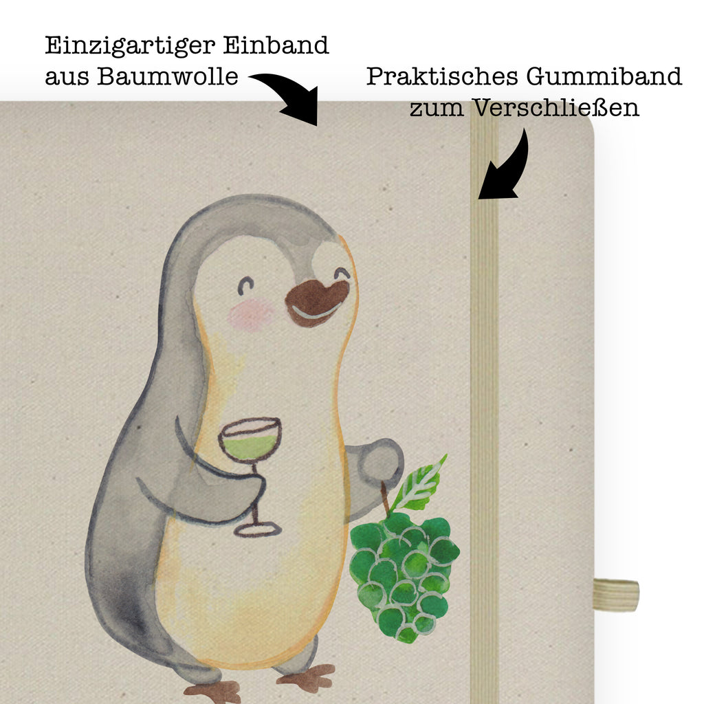 DIN A4 Baumwoll Notizbuch Winzer mit Herz Notizen, Eintragebuch, Tagebuch, Notizblock, Adressbuch, Journal, Kladde, Skizzenbuch, Notizheft, Schreibbuch, Schreibheft, Beruf, Ausbildung, Jubiläum, Abschied, Rente, Kollege, Kollegin, Geschenk, Schenken, Arbeitskollege, Mitarbeiter, Firma, Danke, Dankeschön