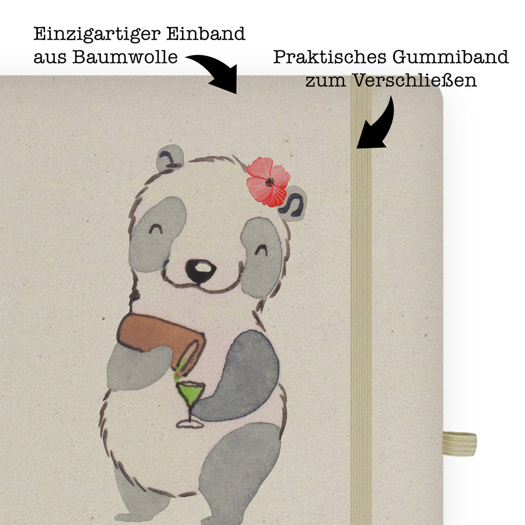 DIN A4 Baumwoll Notizbuch Barkeeperin mit Herz