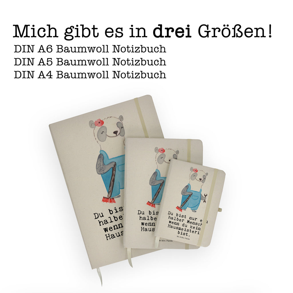 DIN A4 Baumwoll Notizbuch Hausmeisterin mit Herz Notizen, Eintragebuch, Tagebuch, Notizblock, Adressbuch, Journal, Kladde, Skizzenbuch, Notizheft, Schreibbuch, Schreibheft, Beruf, Ausbildung, Jubiläum, Abschied, Rente, Kollege, Kollegin, Geschenk, Schenken, Arbeitskollege, Mitarbeiter, Firma, Danke, Dankeschön, Hausmeisterin, Concierge, Hausverwalterin, Facility Manager