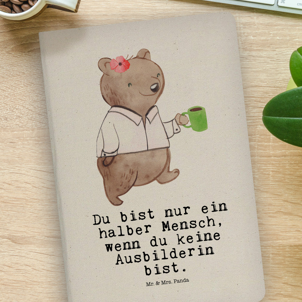 DIN A4 Baumwoll Notizbuch Ausbilderin mit Herz