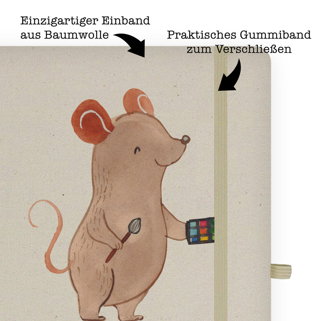DIN A4 Baumwoll Notizbuch Maskenbildner mit Herz Notizen, Eintragebuch, Tagebuch, Notizblock, Adressbuch, Journal, Kladde, Skizzenbuch, Notizheft, Schreibbuch, Schreibheft, Beruf, Ausbildung, Jubiläum, Abschied, Rente, Kollege, Kollegin, Geschenk, Schenken, Arbeitskollege, Mitarbeiter, Firma, Danke, Dankeschön, Kosmetiker, Make Up Artist, Maskenbildner, Visagist, Beauty Salon, Kosmetikstudio, Eröffnung