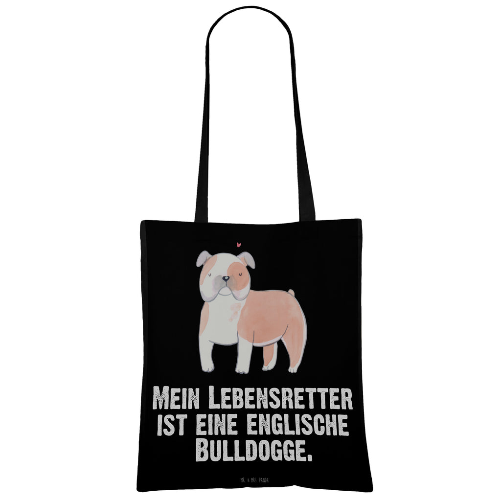 Tragetasche Englische Bulldogge Lebensretter Beuteltasche, Beutel, Einkaufstasche, Jutebeutel, Stoffbeutel, Hund, Hunderasse, Rassehund, Hundebesitzer, Geschenk, Tierfreund, Schenken, Welpe, Englische Bulldogge, English Bulldog