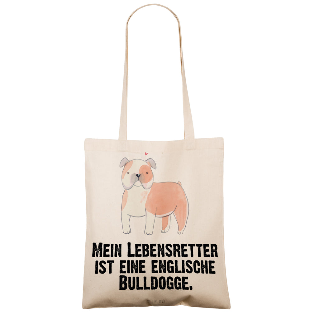 Tragetasche Englische Bulldogge Lebensretter Beuteltasche, Beutel, Einkaufstasche, Jutebeutel, Stoffbeutel, Hund, Hunderasse, Rassehund, Hundebesitzer, Geschenk, Tierfreund, Schenken, Welpe, Englische Bulldogge, English Bulldog