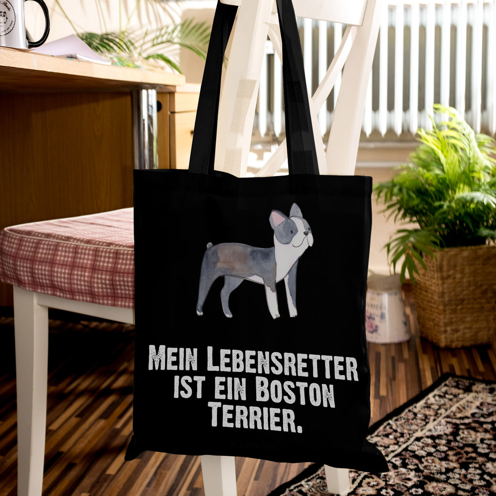 Tragetasche Boston Terrier Lebensretter Beuteltasche, Beutel, Einkaufstasche, Jutebeutel, Stoffbeutel, Hund, Hunderasse, Rassehund, Hundebesitzer, Geschenk, Tierfreund, Schenken, Welpe, Boston Terrier