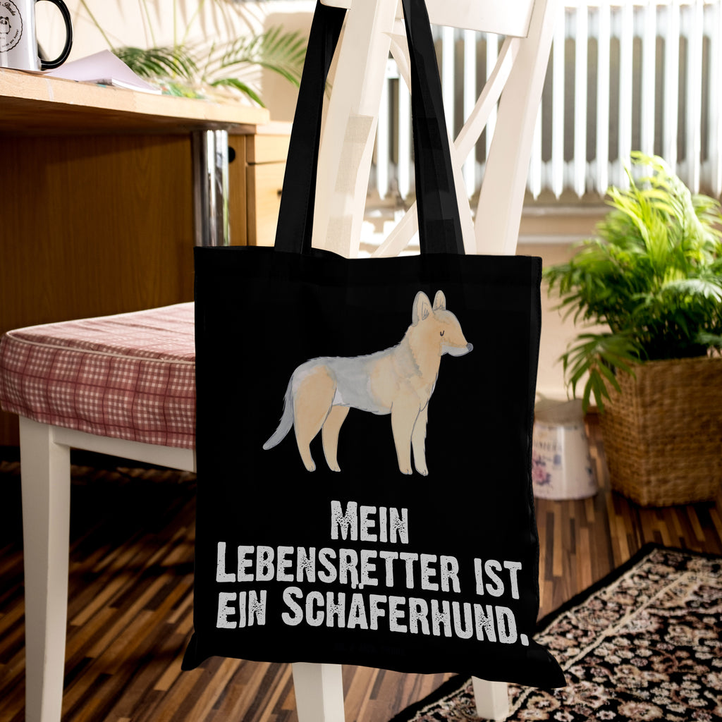 Tragetasche Schäferhund Lebensretter Beuteltasche, Beutel, Einkaufstasche, Jutebeutel, Stoffbeutel, Hund, Hunderasse, Rassehund, Hundebesitzer, Geschenk, Tierfreund, Schenken, Welpe, Schäferhund