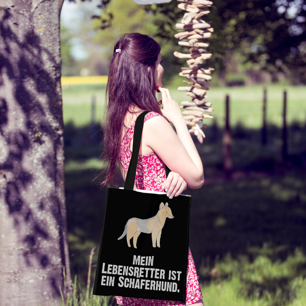 Tragetasche Schäferhund Lebensretter Beuteltasche, Beutel, Einkaufstasche, Jutebeutel, Stoffbeutel, Hund, Hunderasse, Rassehund, Hundebesitzer, Geschenk, Tierfreund, Schenken, Welpe, Schäferhund