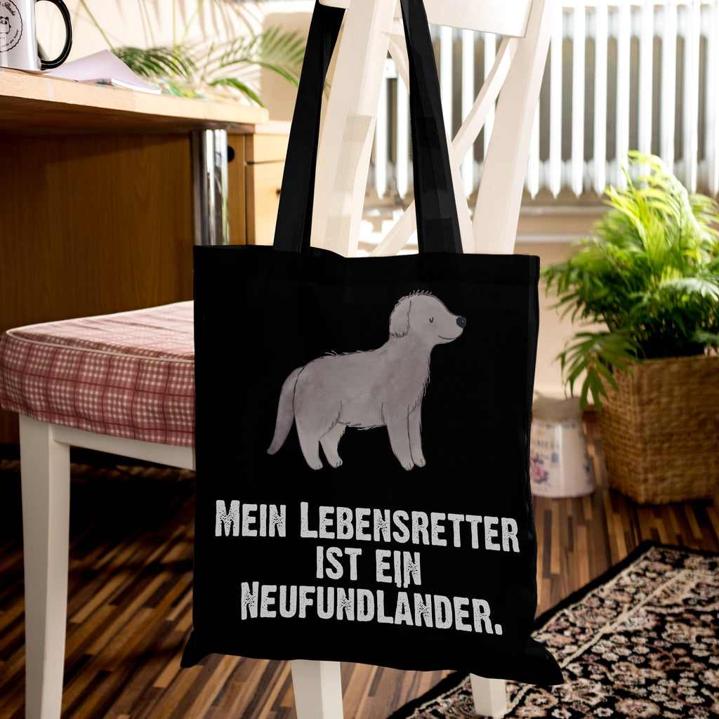 Tragetasche Neufundländer Lebensretter Beuteltasche, Beutel, Einkaufstasche, Jutebeutel, Stoffbeutel, Hund, Hunderasse, Rassehund, Hundebesitzer, Geschenk, Tierfreund, Schenken, Welpe, Neufundländer, Newfoundland