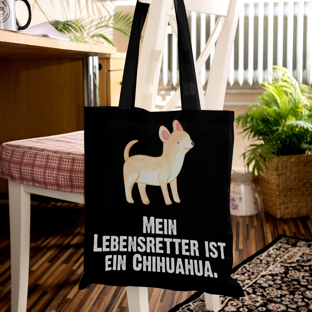 Tragetasche Chihuahua Lebensretter Beuteltasche, Beutel, Einkaufstasche, Jutebeutel, Stoffbeutel, Hund, Hunderasse, Rassehund, Hundebesitzer, Geschenk, Tierfreund, Schenken, Welpe, Chihuahua