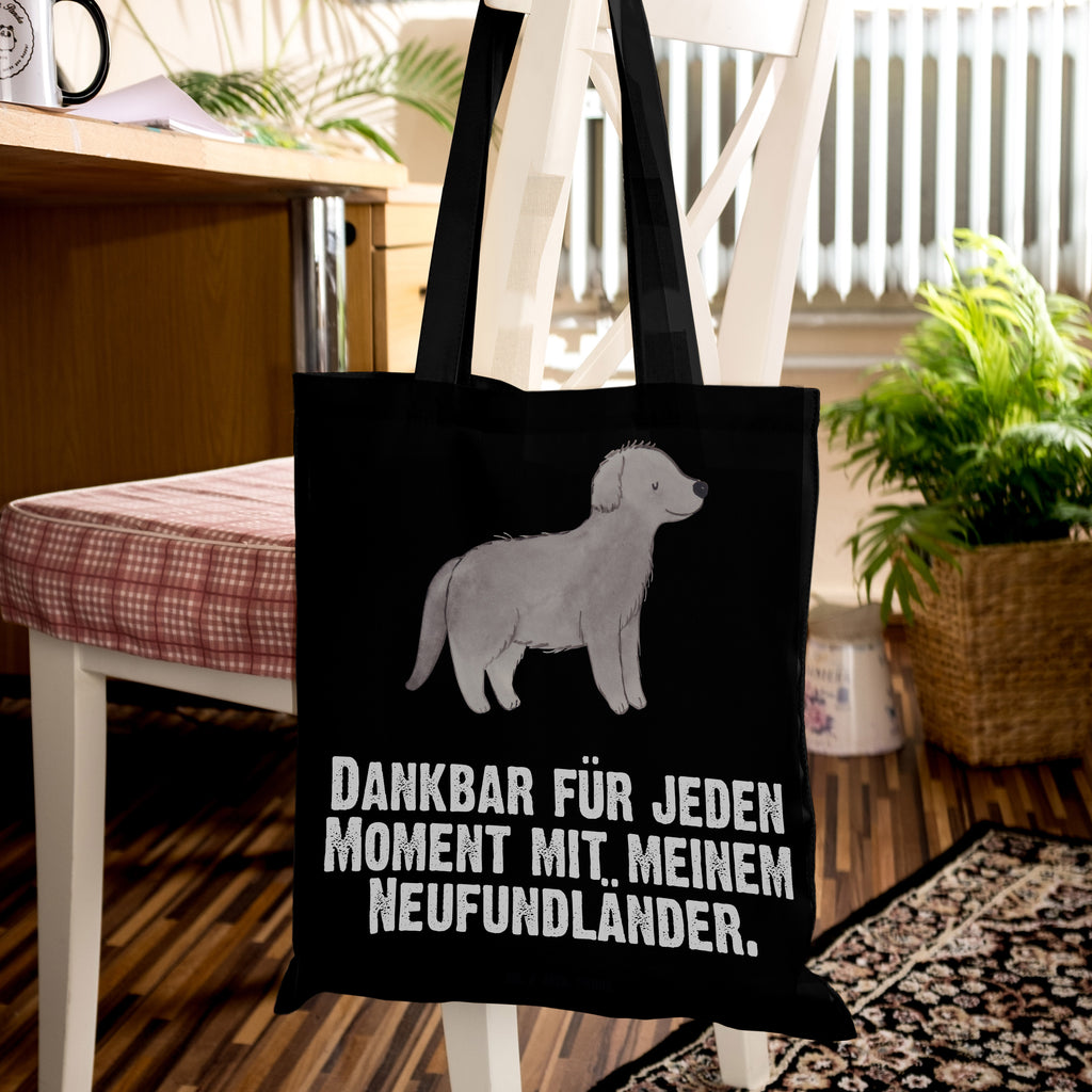 Tragetasche Neufundländer Moment Beuteltasche, Beutel, Einkaufstasche, Jutebeutel, Stoffbeutel, Hund, Hunderasse, Rassehund, Hundebesitzer, Geschenk, Tierfreund, Schenken, Welpe, Neufundländer, Newfoundland