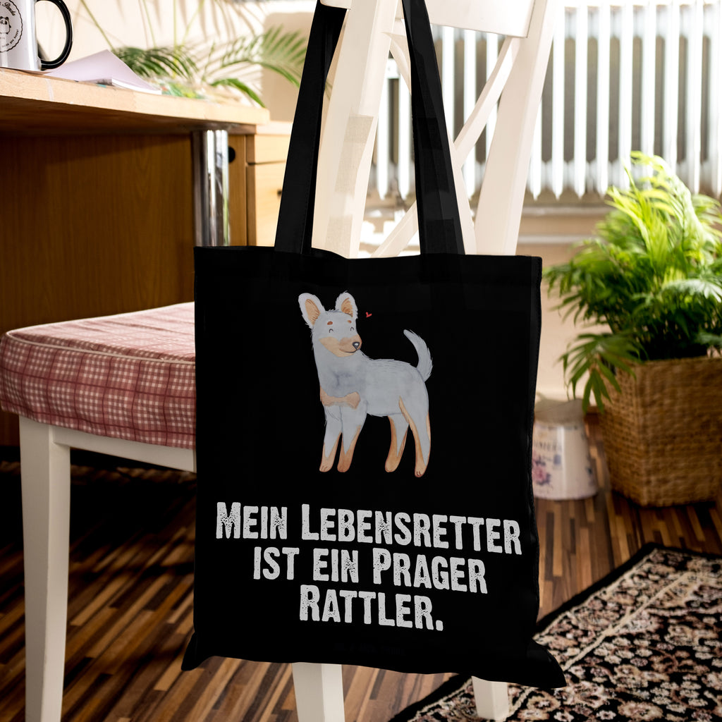 Tragetasche Prager Rattler Lebensretter Beuteltasche, Beutel, Einkaufstasche, Jutebeutel, Stoffbeutel, Hund, Hunderasse, Rassehund, Hundebesitzer, Geschenk, Tierfreund, Schenken, Welpe, Pincher, Prager Rattler