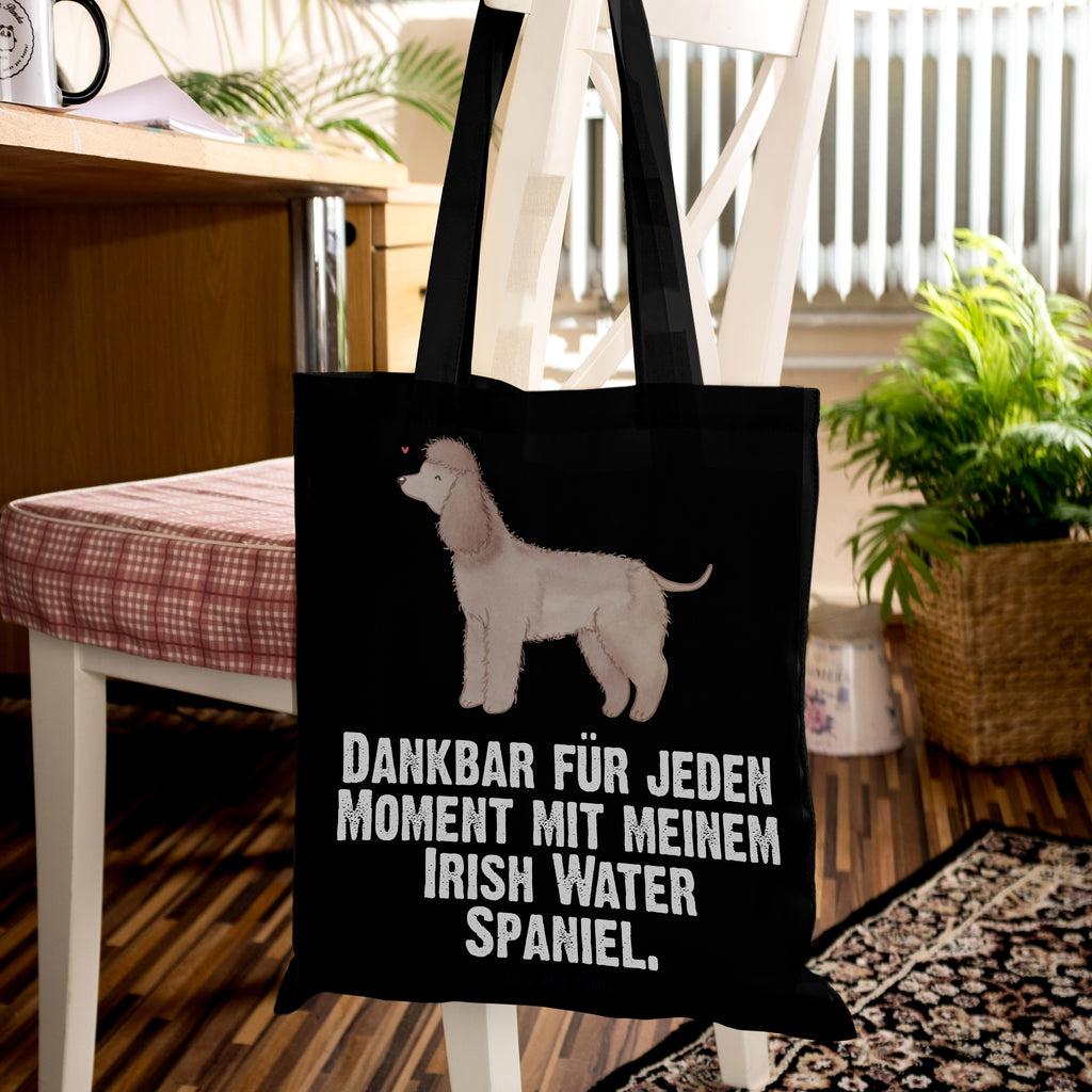 Tragetasche Irish Water Spaniel Moment Beuteltasche, Beutel, Einkaufstasche, Jutebeutel, Stoffbeutel, Hund, Hunderasse, Rassehund, Hundebesitzer, Geschenk, Tierfreund, Schenken, Welpe, Irish Water Spaniel, Jagdhund