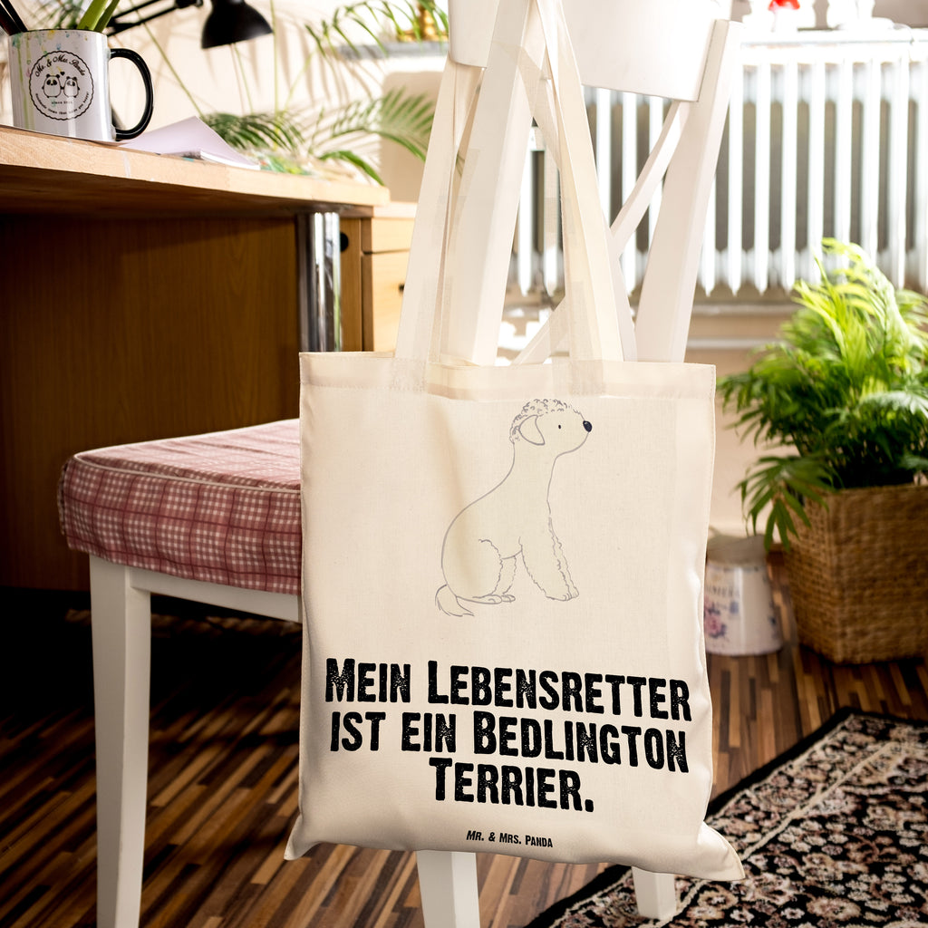 Tragetasche Bedlington Terrier Lebensretter Beuteltasche, Beutel, Einkaufstasche, Jutebeutel, Stoffbeutel, Hund, Hunderasse, Rassehund, Hundebesitzer, Geschenk, Tierfreund, Schenken, Welpe, Bedlington Terrier, Terrier