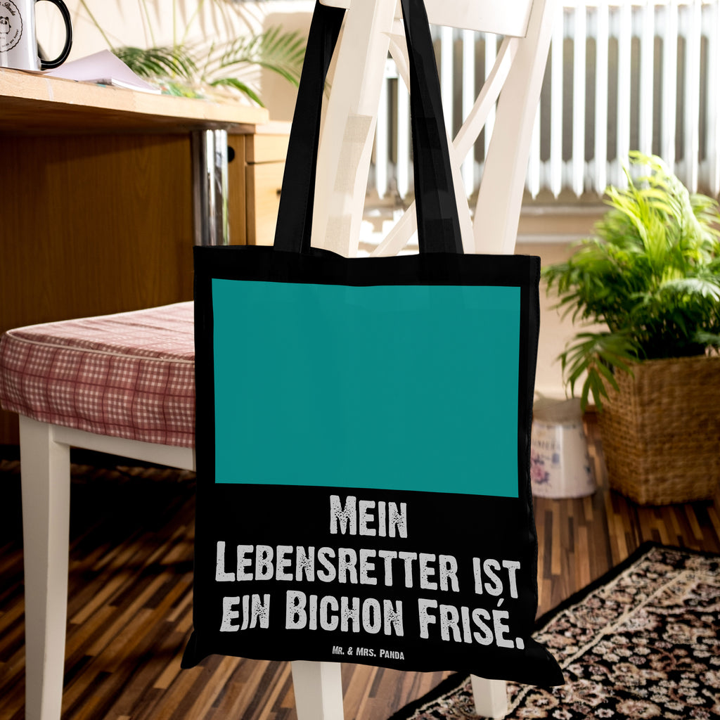 Tragetasche Bichon Frisé Lebensretter Beuteltasche, Beutel, Einkaufstasche, Jutebeutel, Stoffbeutel, Hund, Hunderasse, Rassehund, Hundebesitzer, Geschenk, Tierfreund, Schenken, Welpe, Bichon Frisé