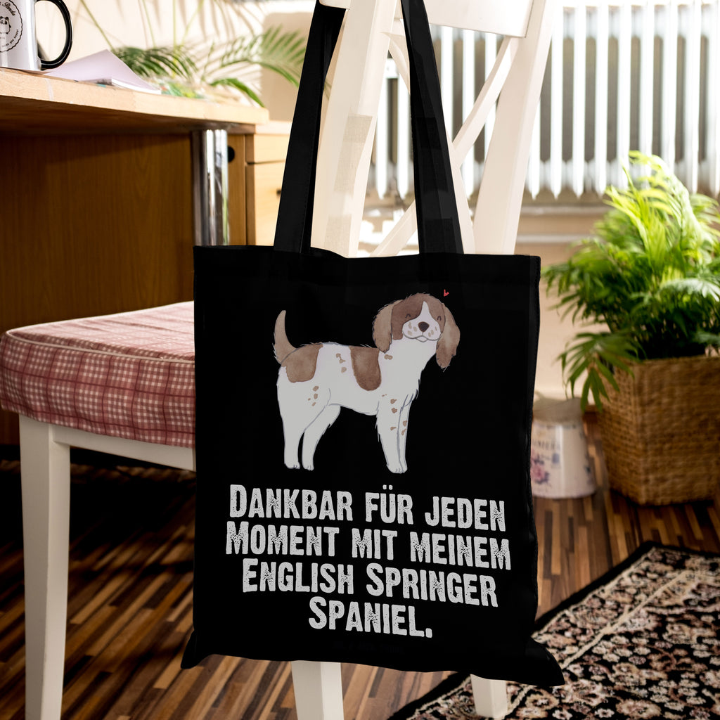 Tragetasche English Springer Spaniel Moment Beuteltasche, Beutel, Einkaufstasche, Jutebeutel, Stoffbeutel, Hund, Hunderasse, Rassehund, Hundebesitzer, Geschenk, Tierfreund, Schenken, Welpe, English Springer Spaniel