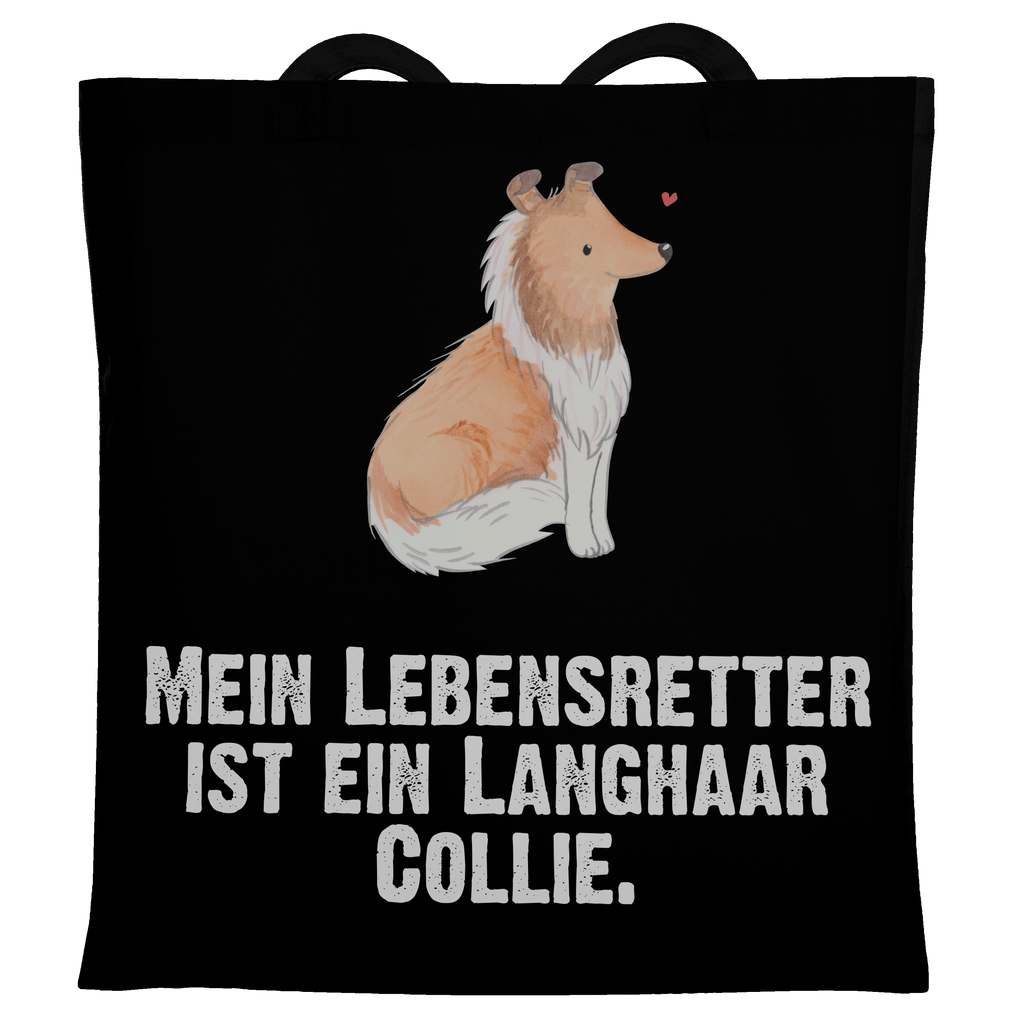 Tragetasche Langhaar Collie Lebensretter Beuteltasche, Beutel, Einkaufstasche, Jutebeutel, Stoffbeutel, Hund, Hunderasse, Rassehund, Hundebesitzer, Geschenk, Tierfreund, Schenken, Welpe, Langhaar Collie, britischer Hütehund