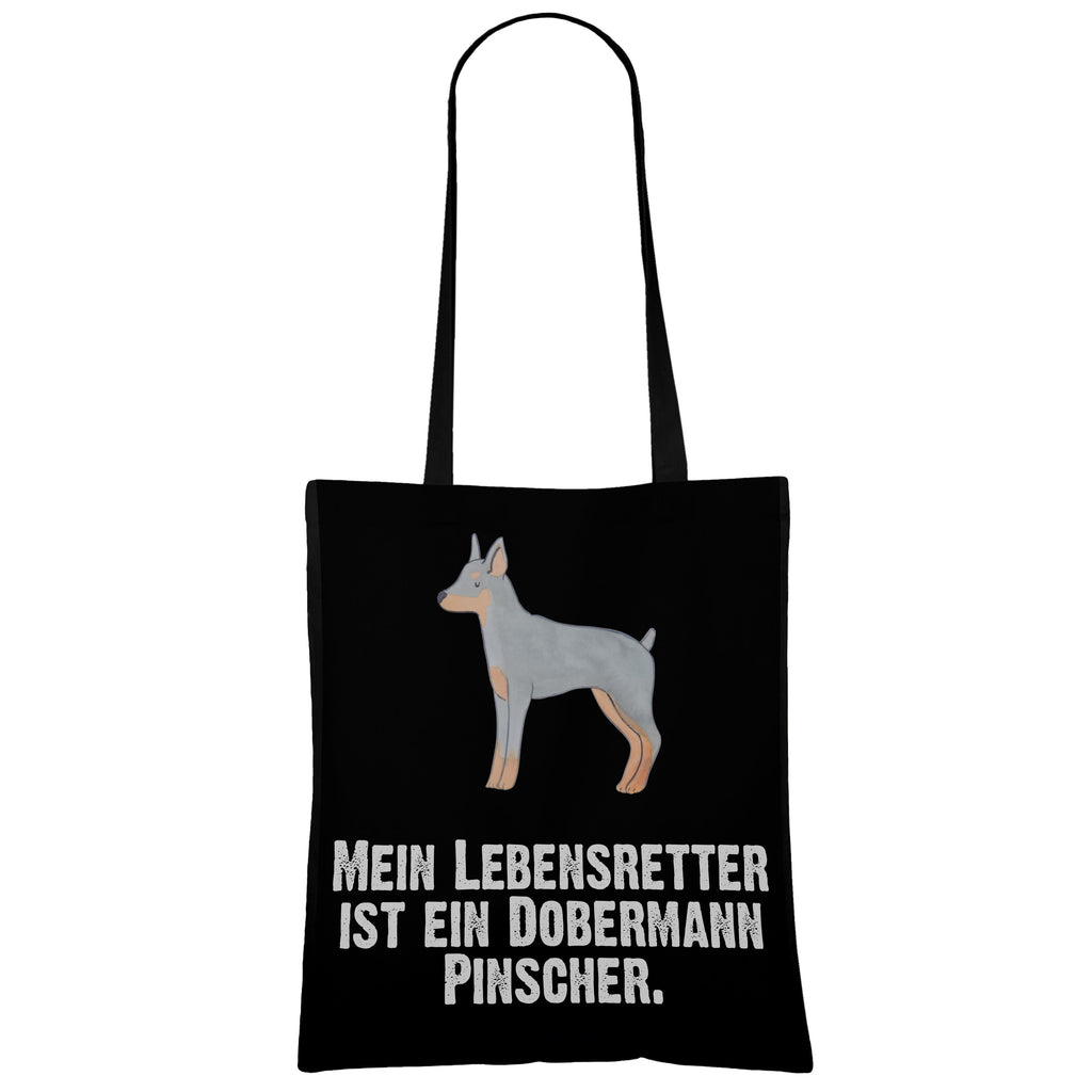 Tragetasche Dobermann Pinscher Lebensretter Beuteltasche, Beutel, Einkaufstasche, Jutebeutel, Stoffbeutel, Hund, Hunderasse, Rassehund, Hundebesitzer, Geschenk, Tierfreund, Schenken, Welpe, Dobermann Pinscher
