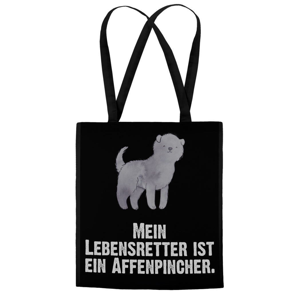 Tragetasche Affenpincher Lebensretter Beuteltasche, Beutel, Einkaufstasche, Jutebeutel, Stoffbeutel, Hund, Hunderasse, Rassehund, Hundebesitzer, Geschenk, Tierfreund, Schenken, Welpe, Affenpincher