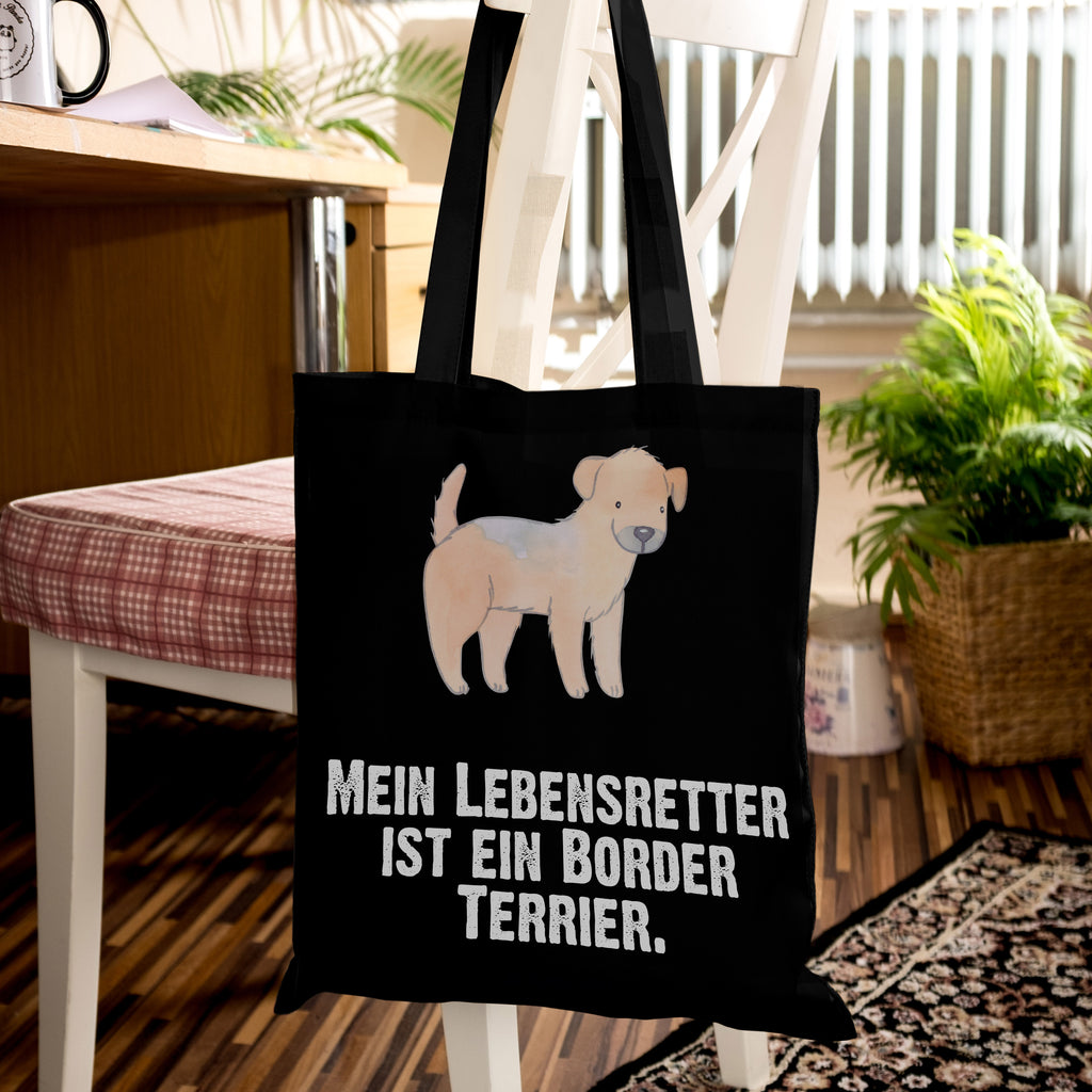 Tragetasche Border Terrier Lebensretter Beuteltasche, Beutel, Einkaufstasche, Jutebeutel, Stoffbeutel, Hund, Hunderasse, Rassehund, Hundebesitzer, Geschenk, Tierfreund, Schenken, Welpe, Border Terrier