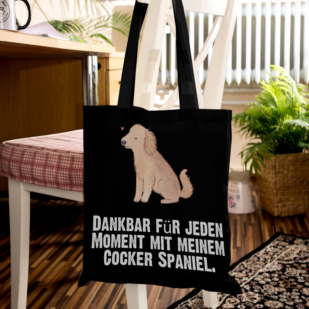 Tragetasche Cocker Spaniel Moment Beuteltasche, Beutel, Einkaufstasche, Jutebeutel, Stoffbeutel, Hund, Hunderasse, Rassehund, Hundebesitzer, Geschenk, Tierfreund, Schenken, Welpe, Englische Cockerspaniel, Cocker Spaniel