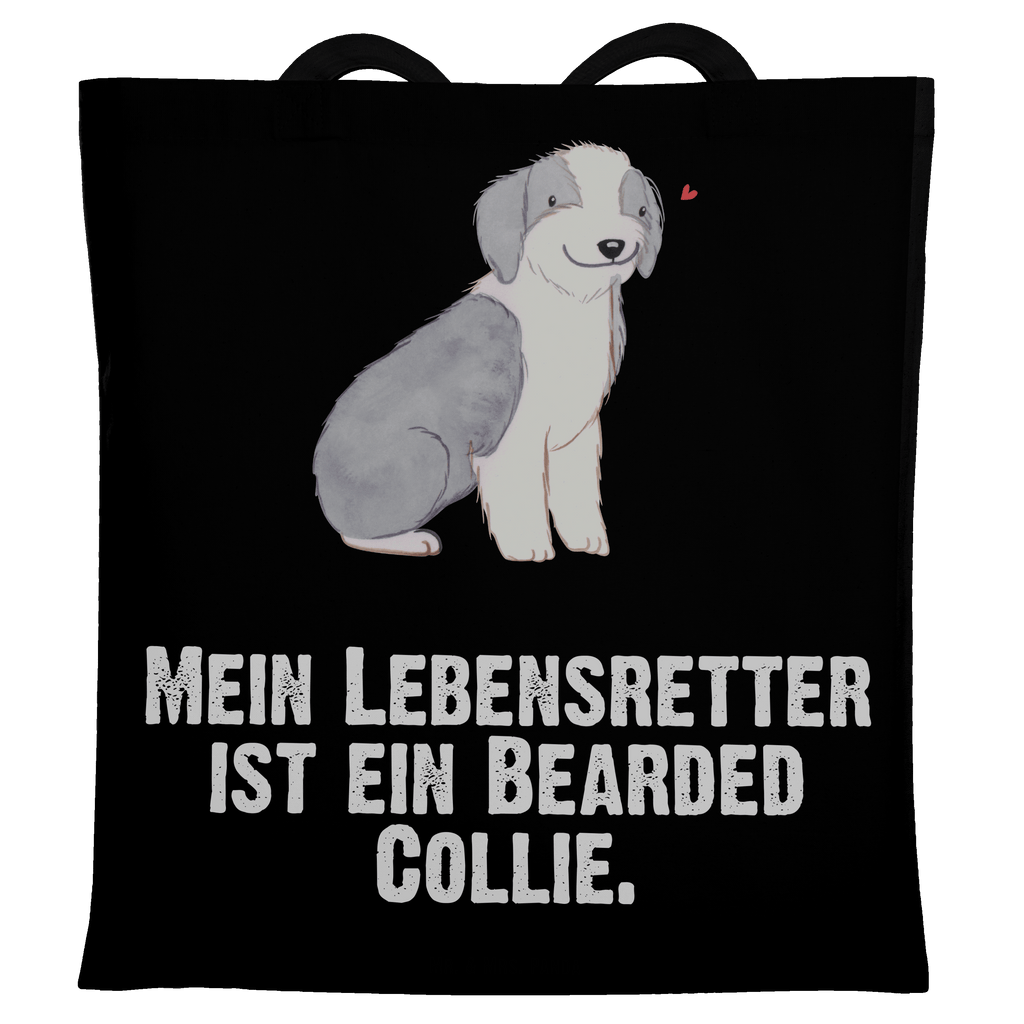 Tragetasche Bearded Collie Lebensretter Beuteltasche, Beutel, Einkaufstasche, Jutebeutel, Stoffbeutel, Hund, Hunderasse, Rassehund, Hundebesitzer, Geschenk, Tierfreund, Schenken, Welpe, Bearded Collie, britischer Hütehund