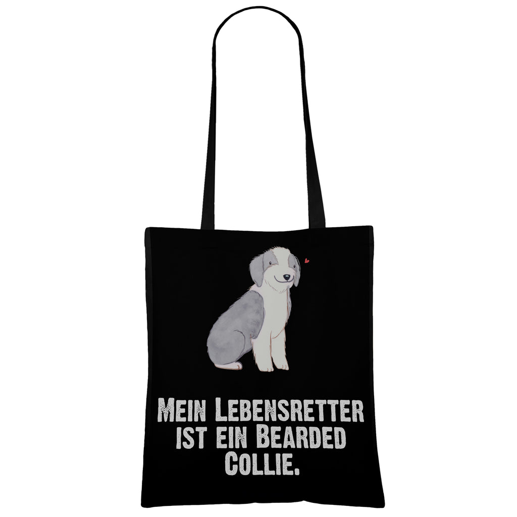Tragetasche Bearded Collie Lebensretter Beuteltasche, Beutel, Einkaufstasche, Jutebeutel, Stoffbeutel, Hund, Hunderasse, Rassehund, Hundebesitzer, Geschenk, Tierfreund, Schenken, Welpe, Bearded Collie, britischer Hütehund