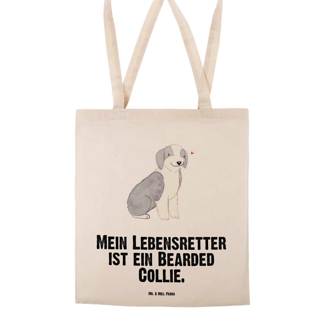Tragetasche Bearded Collie Lebensretter Beuteltasche, Beutel, Einkaufstasche, Jutebeutel, Stoffbeutel, Hund, Hunderasse, Rassehund, Hundebesitzer, Geschenk, Tierfreund, Schenken, Welpe, Bearded Collie, britischer Hütehund