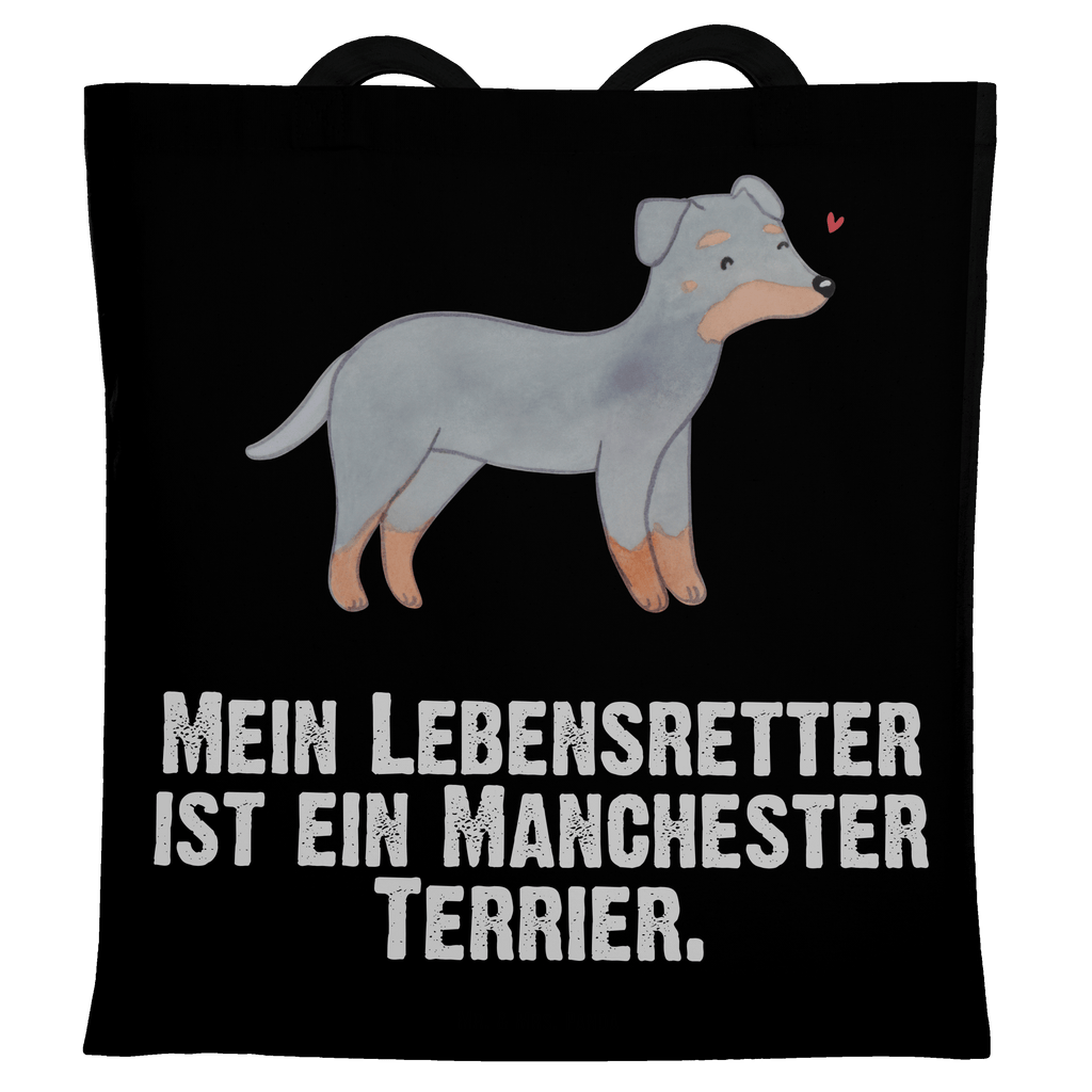 Tragetasche Manchester Terrier Lebensretter Beuteltasche, Beutel, Einkaufstasche, Jutebeutel, Stoffbeutel, Hund, Hunderasse, Rassehund, Hundebesitzer, Geschenk, Tierfreund, Schenken, Welpe, Manchester Terrier
