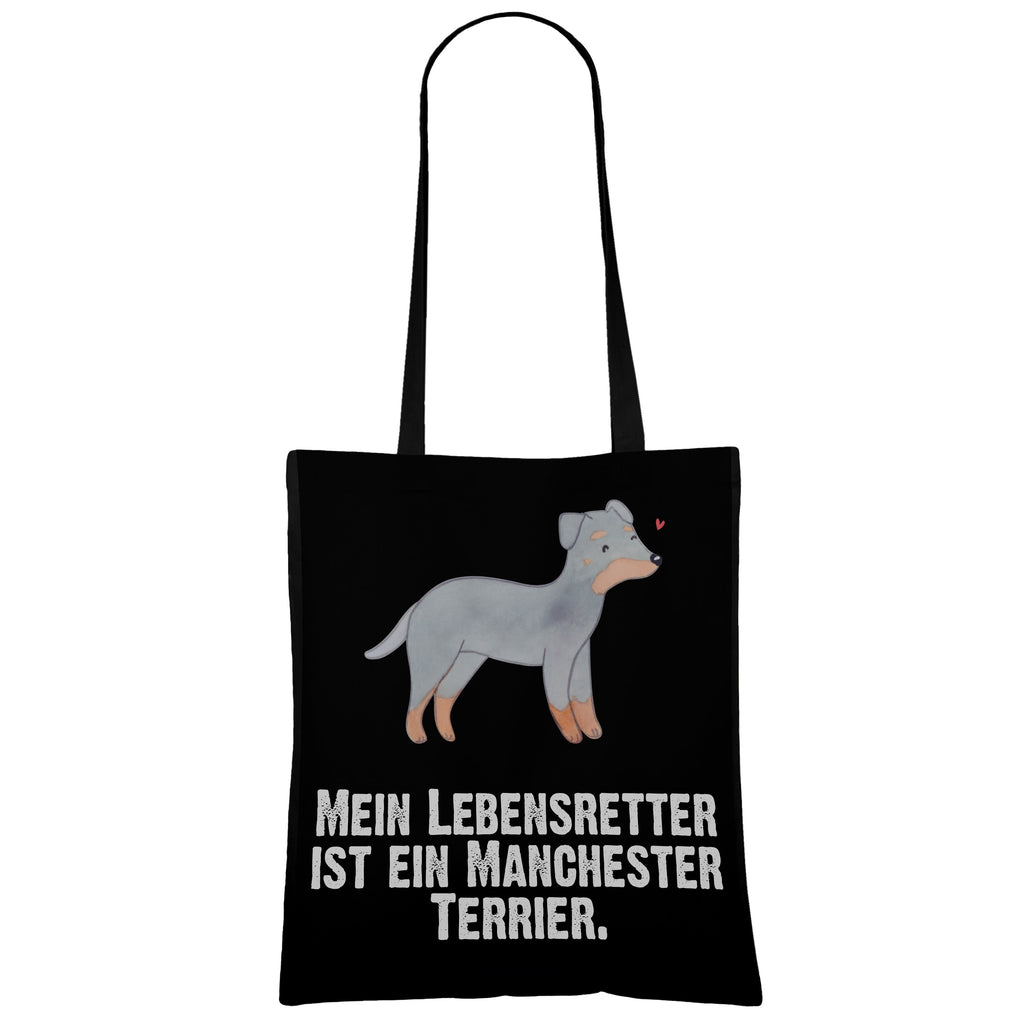 Tragetasche Manchester Terrier Lebensretter Beuteltasche, Beutel, Einkaufstasche, Jutebeutel, Stoffbeutel, Hund, Hunderasse, Rassehund, Hundebesitzer, Geschenk, Tierfreund, Schenken, Welpe, Manchester Terrier