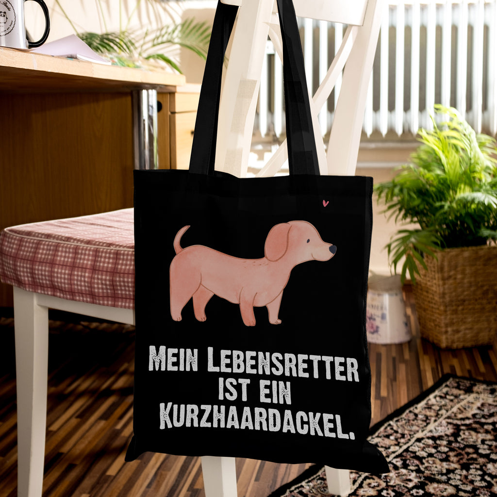 Tragetasche Dackel Kurzhaardackel Lebensretter Beuteltasche, Beutel, Einkaufstasche, Jutebeutel, Stoffbeutel, Hund, Hunderasse, Rassehund, Hundebesitzer, Geschenk, Tierfreund, Schenken, Welpe, Teckel, Dachshund, Kurzhaardackel