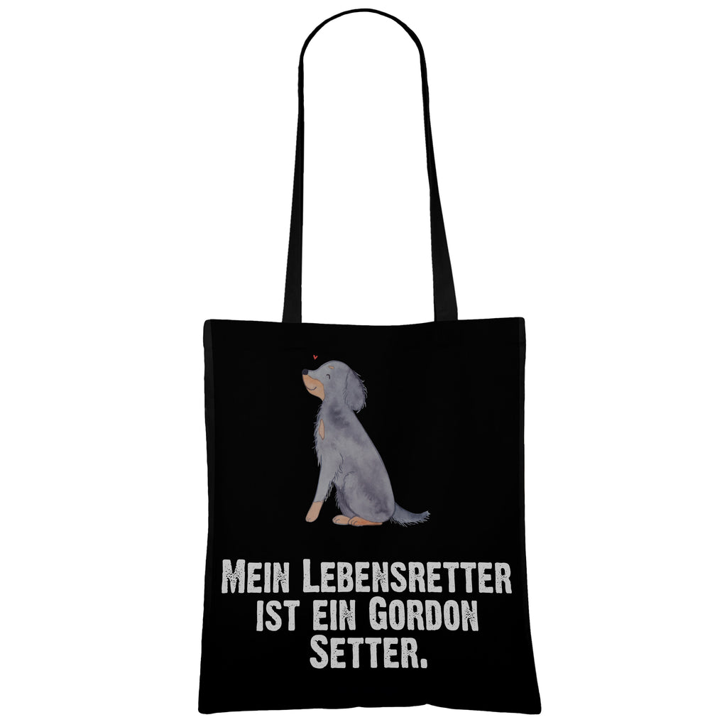 Tragetasche Gordon Setter Lebensretter Beuteltasche, Beutel, Einkaufstasche, Jutebeutel, Stoffbeutel, Hund, Hunderasse, Rassehund, Hundebesitzer, Geschenk, Tierfreund, Schenken, Welpe, Gordon Shetter, Jagdhund
