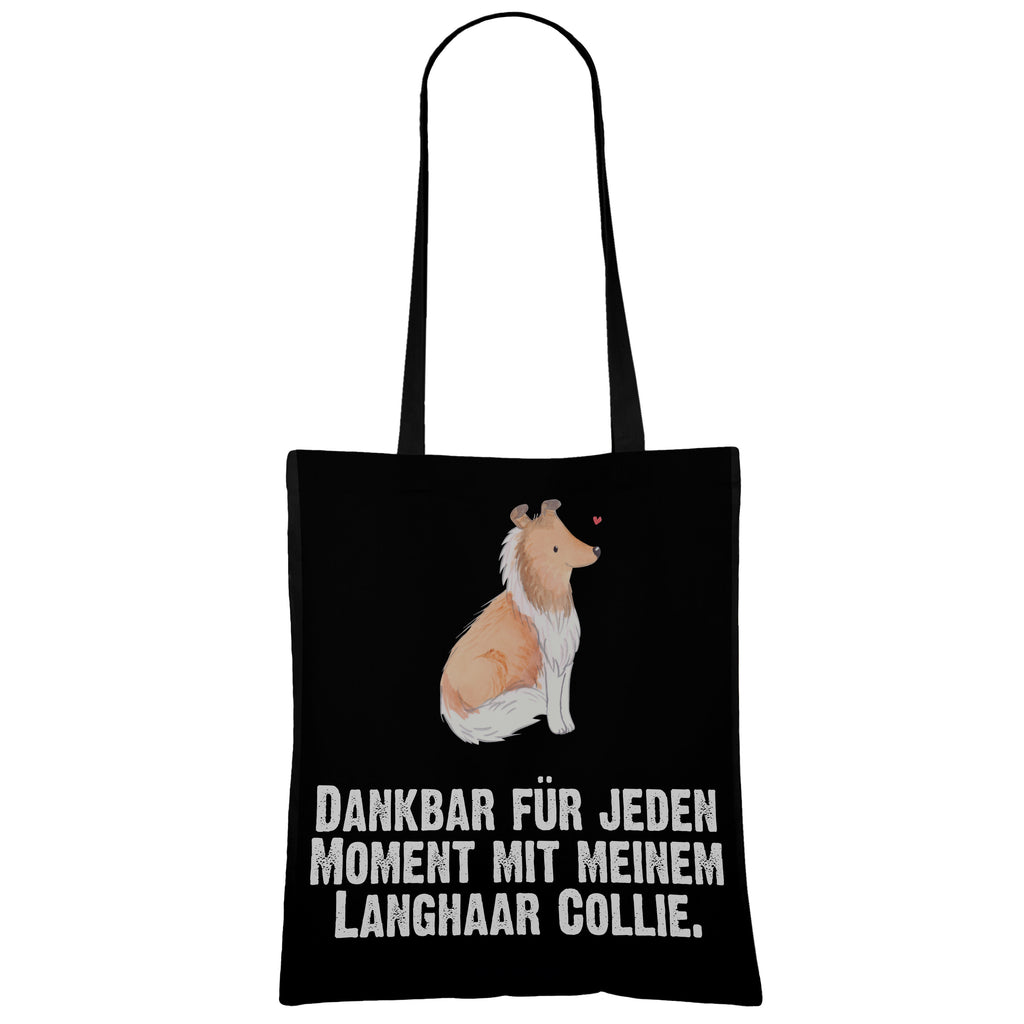 Tragetasche Langhaar Collie Moment Beuteltasche, Beutel, Einkaufstasche, Jutebeutel, Stoffbeutel, Hund, Hunderasse, Rassehund, Hundebesitzer, Geschenk, Tierfreund, Schenken, Welpe, Langhaar Collie, britischer Hütehund