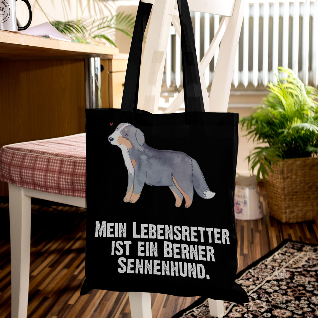 Tragetasche Berner Sennenhund Lebensretter Beuteltasche, Beutel, Einkaufstasche, Jutebeutel, Stoffbeutel, Hund, Hunderasse, Rassehund, Hundebesitzer, Geschenk, Tierfreund, Schenken, Welpe, Dürrbächler, Berner Sennenhund