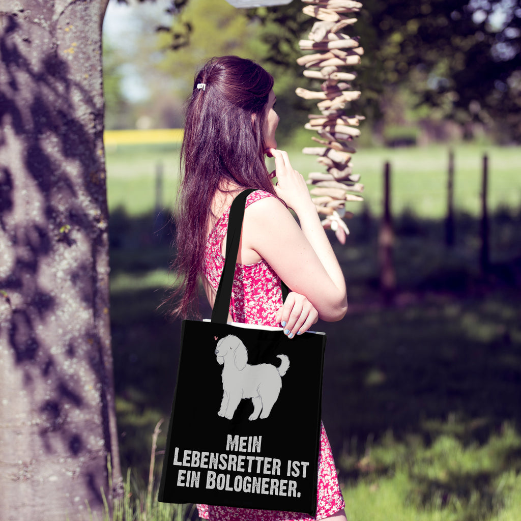Tragetasche Bologneser Lebensretter Beuteltasche, Beutel, Einkaufstasche, Jutebeutel, Stoffbeutel, Hund, Hunderasse, Rassehund, Hundebesitzer, Geschenk, Tierfreund, Schenken, Welpe, Bologneser