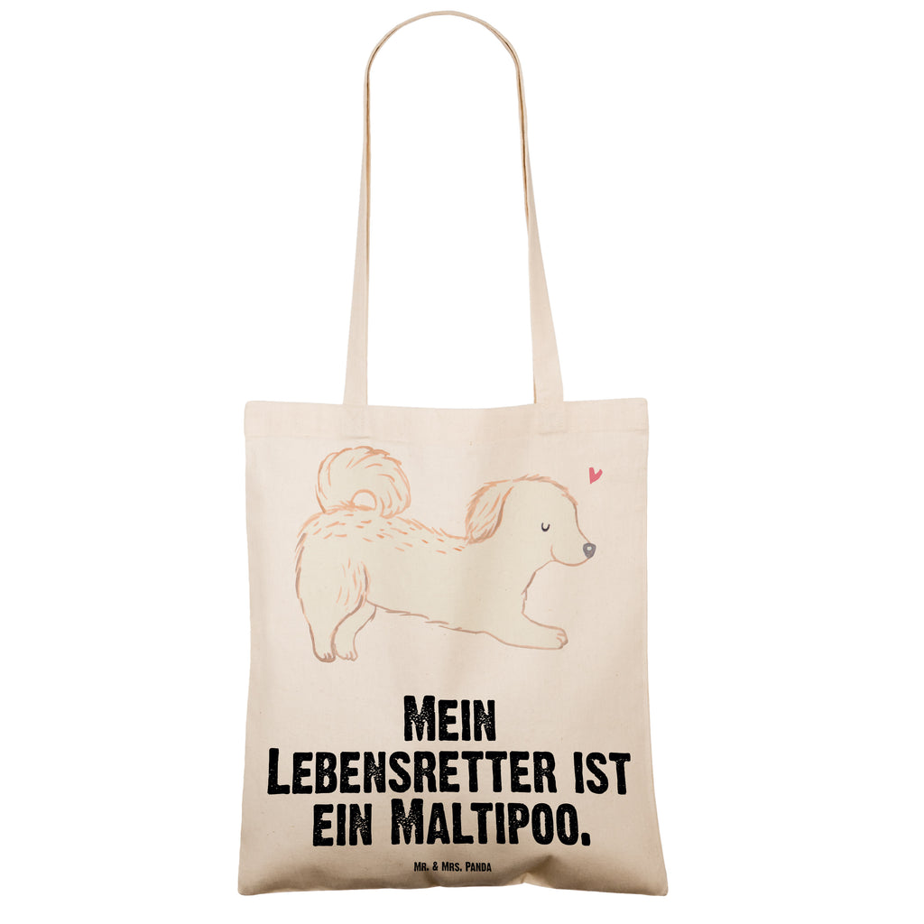 Tragetasche Maltipoo Lebensretter Beuteltasche, Beutel, Einkaufstasche, Jutebeutel, Stoffbeutel, Hund, Hunderasse, Rassehund, Hundebesitzer, Geschenk, Tierfreund, Schenken, Welpe, Maltipoo, Kreuzung, Mischling