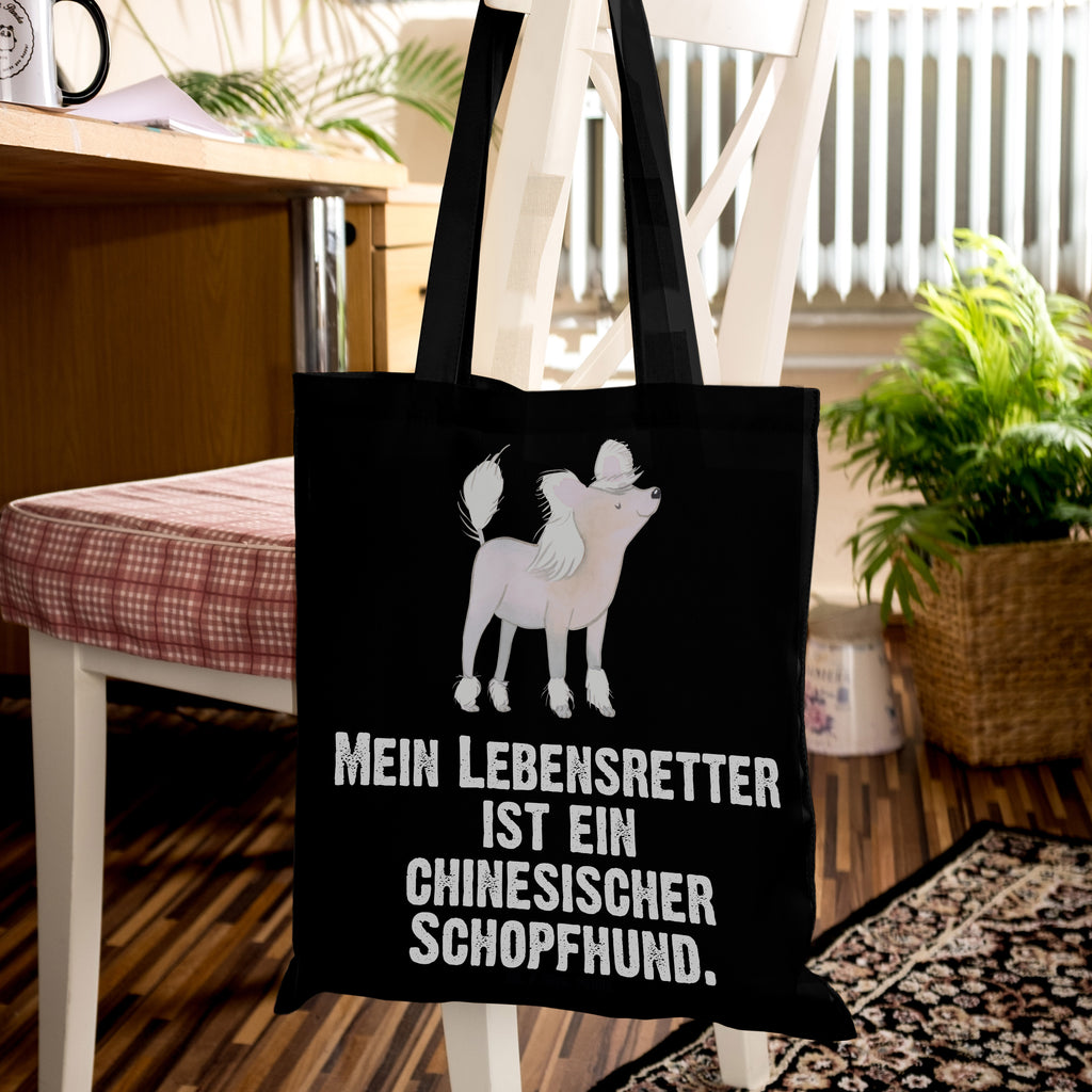 Tragetasche Chinesischer Schopfhund Lebensretter Beuteltasche, Beutel, Einkaufstasche, Jutebeutel, Stoffbeutel, Hund, Hunderasse, Rassehund, Hundebesitzer, Geschenk, Tierfreund, Schenken, Welpe, Chinesischer Schopfhund, Chinese Crested Dog