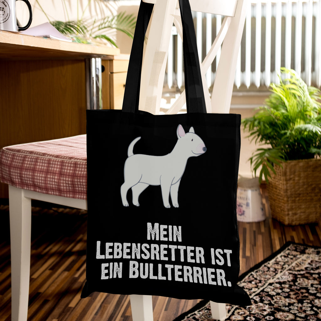 Tragetasche Bullterrier Lebensretter Beuteltasche, Beutel, Einkaufstasche, Jutebeutel, Stoffbeutel, Hund, Hunderasse, Rassehund, Hundebesitzer, Geschenk, Tierfreund, Schenken, Welpe, Bullterrier