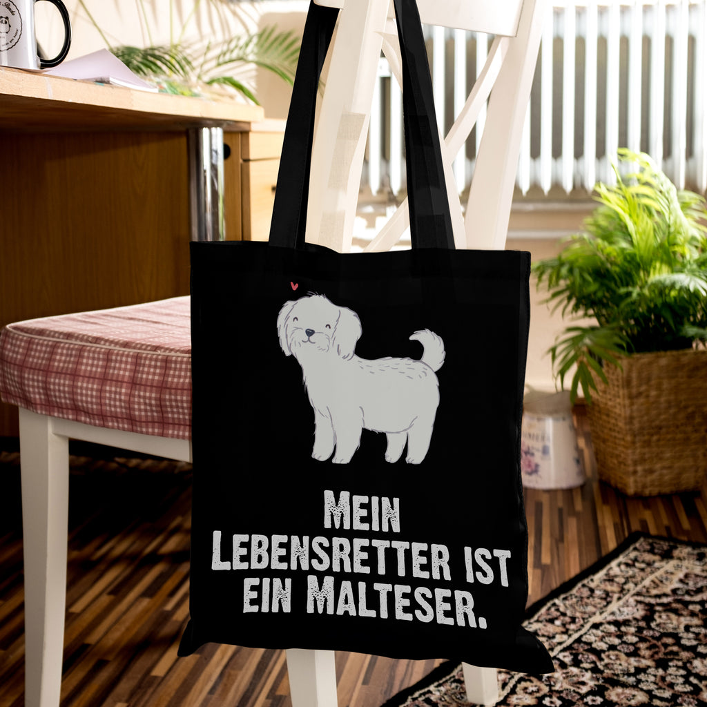 Tragetasche Malteser Lebensretter Beuteltasche, Beutel, Einkaufstasche, Jutebeutel, Stoffbeutel, Hund, Hunderasse, Rassehund, Hundebesitzer, Geschenk, Tierfreund, Schenken, Welpe, Malteser