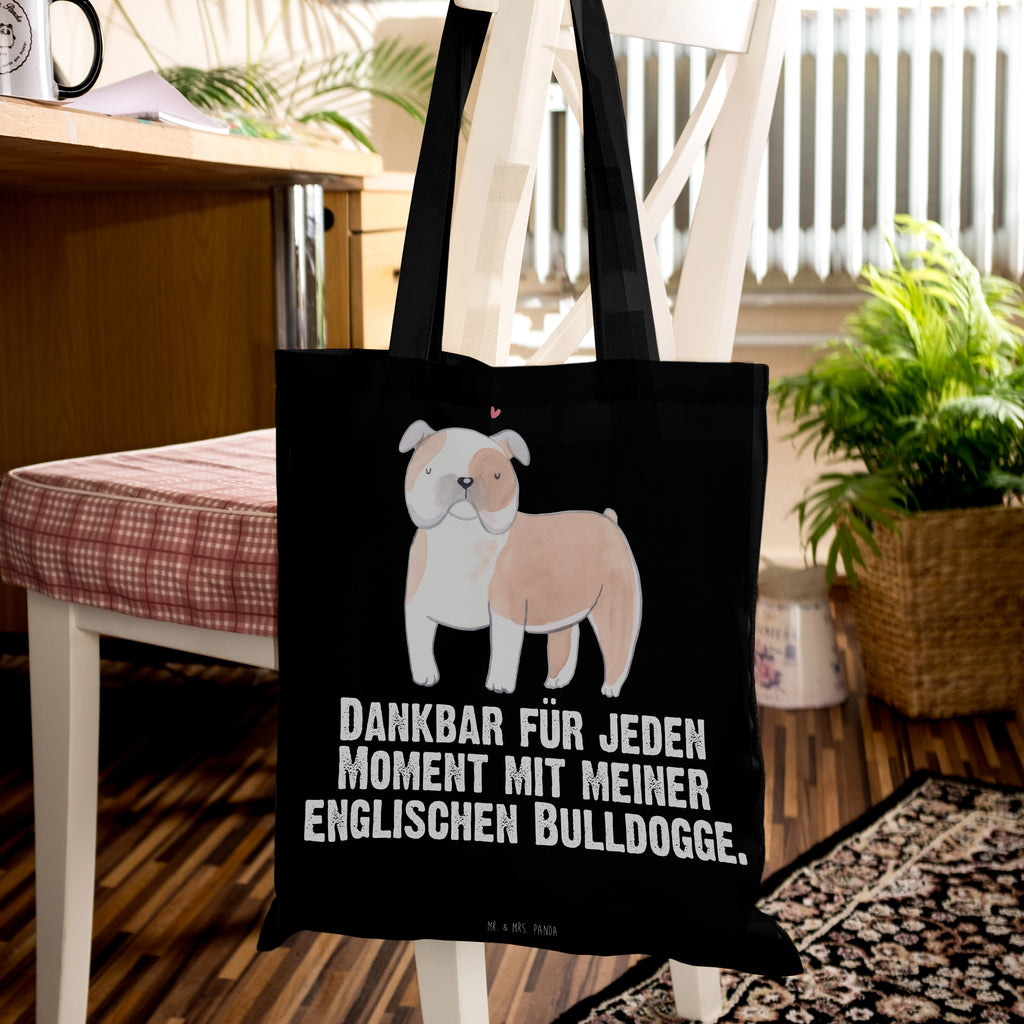 Tragetasche Englische Bulldogge Moment Beuteltasche, Beutel, Einkaufstasche, Jutebeutel, Stoffbeutel, Hund, Hunderasse, Rassehund, Hundebesitzer, Geschenk, Tierfreund, Schenken, Welpe, Englische Bulldogge, English Bulldog