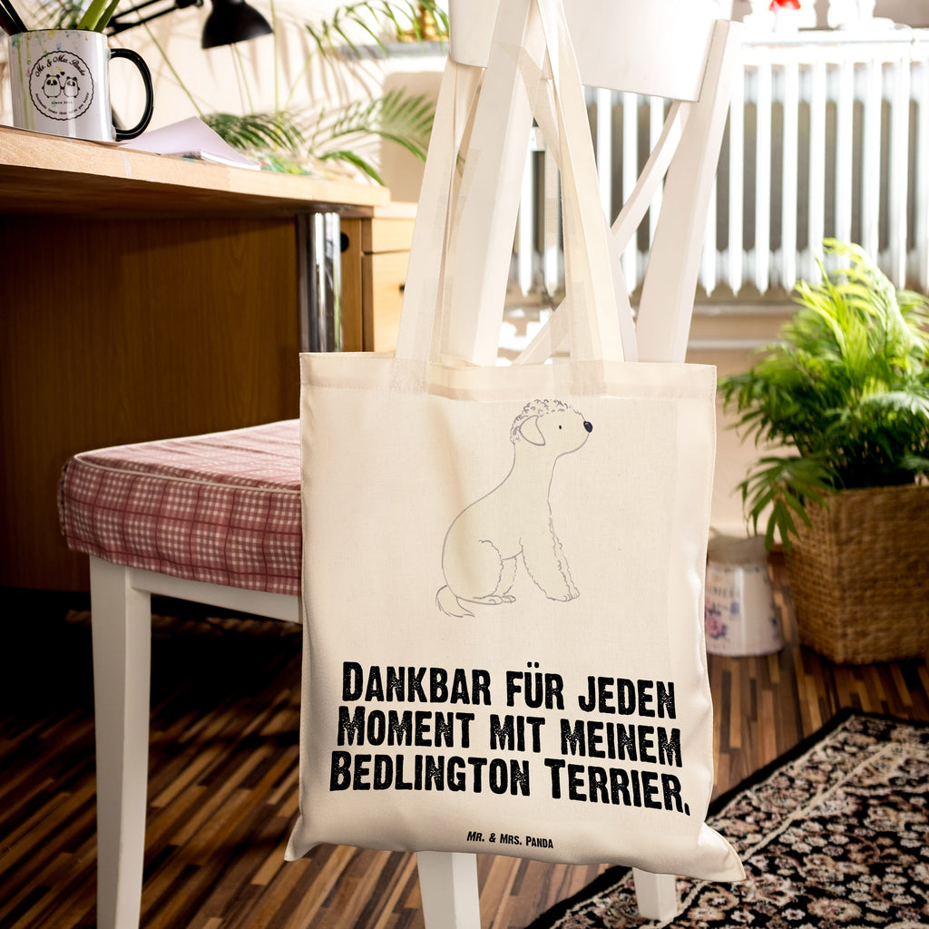 Tragetasche Bedlington Terrier Moment Beuteltasche, Beutel, Einkaufstasche, Jutebeutel, Stoffbeutel, Hund, Hunderasse, Rassehund, Hundebesitzer, Geschenk, Tierfreund, Schenken, Welpe, Bedlington Terrier, Terrier