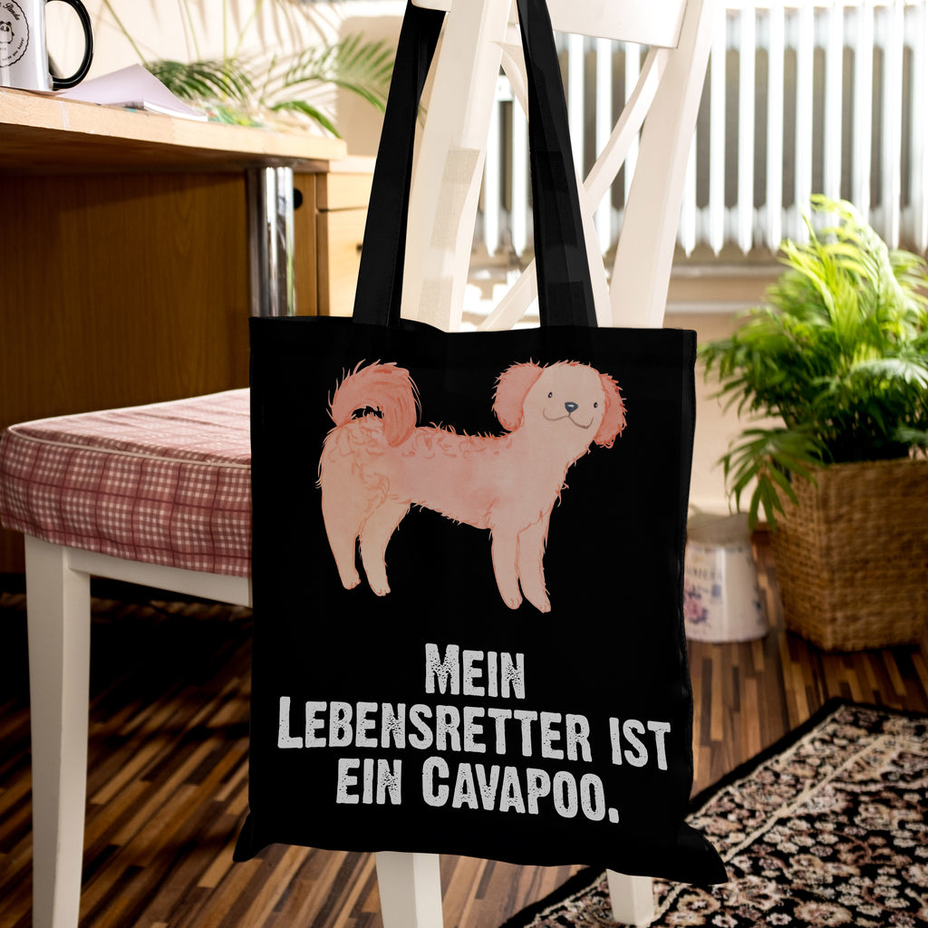 Tragetasche Cavapoo Lebensretter Beuteltasche, Beutel, Einkaufstasche, Jutebeutel, Stoffbeutel, Hund, Hunderasse, Rassehund, Hundebesitzer, Geschenk, Tierfreund, Schenken, Welpe, Cavapoo, Cavoodle