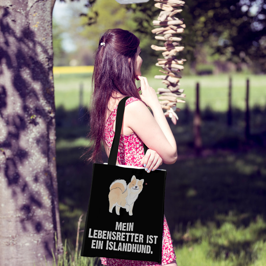 Tragetasche Islandhund Lebensretter Beuteltasche, Beutel, Einkaufstasche, Jutebeutel, Stoffbeutel, Hund, Hunderasse, Rassehund, Hundebesitzer, Geschenk, Tierfreund, Schenken, Welpe, Islandhund, isländischer Schäferhund